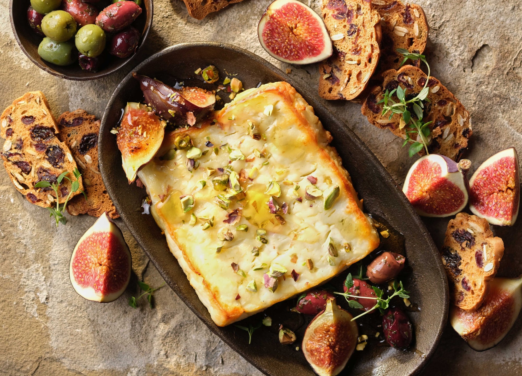 Baked Mrs Bell’s Salad Cheese Sharing Platter