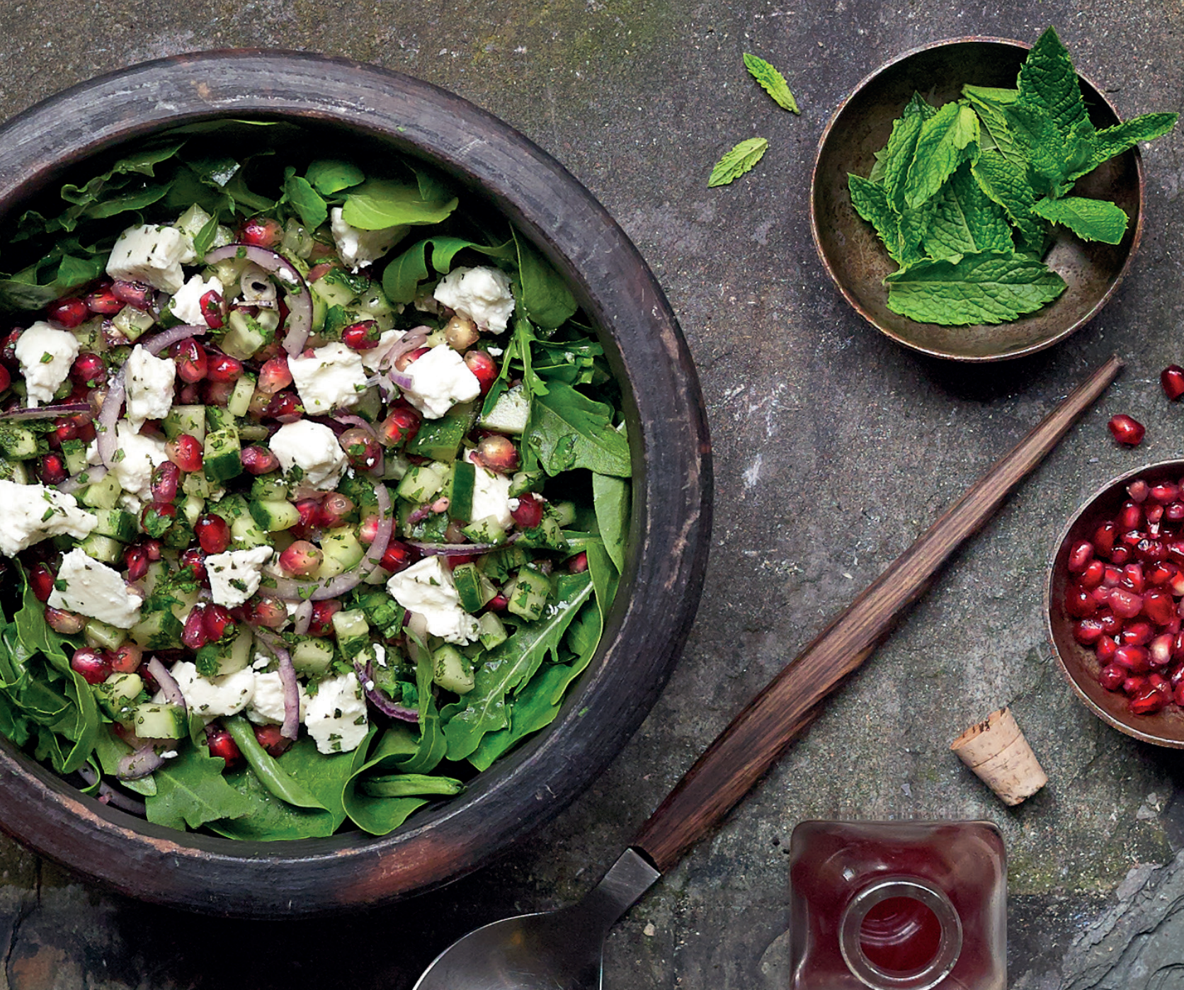Mrs Bell's Salad Cheese with Pomegranate, Mint & Cucumber